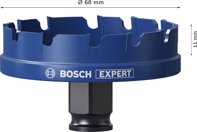 Bosch EXPERT Sac Metal 68 mm delik testeresi hızlı metal kesimi için.