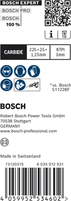 Bosch EXPERT Thick Tough Metal S1155CHC testere bıçağı 225mm.