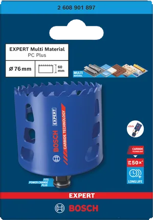 Bosch 76×60 mm Çok Amaçlı Malzeme delik testeresi.