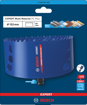 Bosch 152×60 mm çok amaçlı malzeme delme testeresi.
