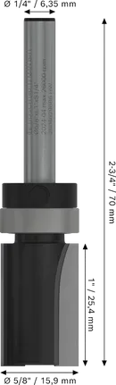 Bosch PRO Freze Ucu Üst Yataklı Gömme Kesim 1/4 inç şaft.