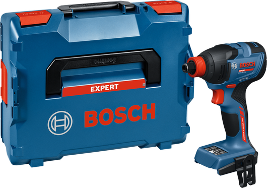 Bosch EXDX18V-210 akülü darbeli tornavida, taşıma çantasıyla birlikte.