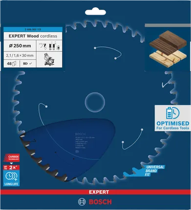 Bosch EXPERT Wood akülü 250 mm T48 daire testere bıçağı.
