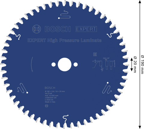 Bosch Expert Yüksek Basınçlı Laminat Daire Testere Bıçağı 190 mm.