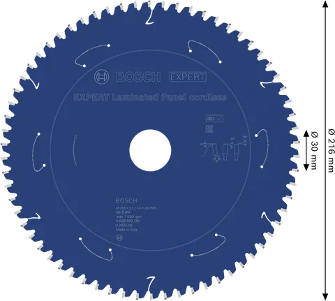 Bosch EXPERT Lamine Panel akülü daire testere bıçağı 216 mm.
