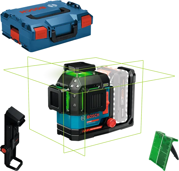 Bosch EXLL18V-120-33CG lazer tesviye aleti kılıflı.