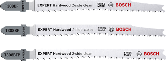 Bosch EXPERT Hardwood 2 taraflı temiz dekupaj testere bıçağı seti, 3 parça.