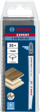 Bosch EXPERT Wood 2 taraflı temizlemeli T308B dekupaj testere bıçağı paketi.