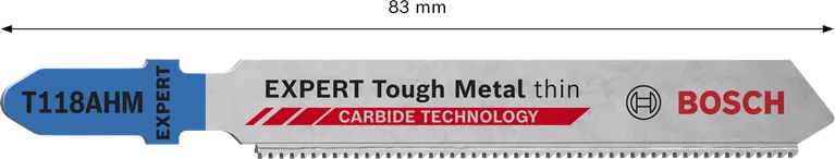 Bosch EXPERT Tough Metal ince T118AHM dekupaj testere bıçağı, 83 mm.