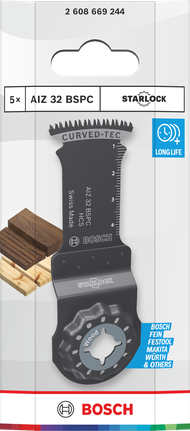 Bosch AIZ 32 BSPC ahşap kesme bıçağı 32×50 mm 5 adet.