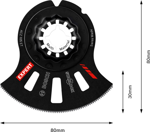 Bosch EXPERT ACZ 105 ET karbür çok malzemeli segment testere bıçağı.