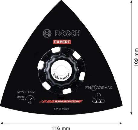 Bosch EXPERT MAVZ 116 RT2 karbür zımpara plakası, 116 mm.