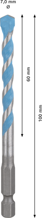 Bosch EXPERT HEX-9 Çok Amaçlı İnşaat Matkap Ucu 7x100 mm.