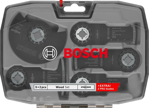 Bosch Ahşap Seti 7 parçalı Starlock salınımlı alet bıçakları.
