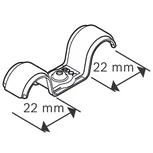 Çift kablo kelepçesi 22 mm.