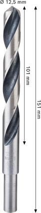 Bosch metal HSS spiral matkap ucu, 12,5 mm inceltilmiş şaft.