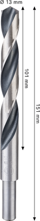 Bosch Metal HSS Spiral Matkap Ucu 13 mm, inceltilmiş şaftlı.