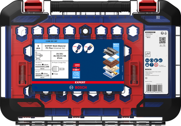 Bosch EXPERT Multi Material Power Change Plus delik testeresi seti.