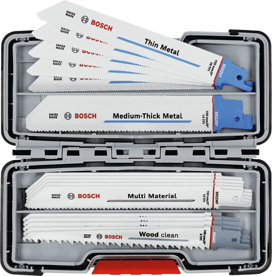 Bosch 20 parçalık ahşap ve metal kesme testere bıçağı seti.