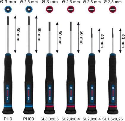 PRO Precision PH/SL Tornavida Seti, 6 parça