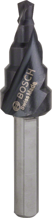 Bosch HSS-AlTiN step drill bit for metal drilling.