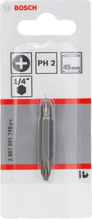 Bosch PH2 double ended bit 45mm 1/4″.