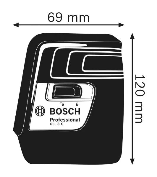 Dimensioned line laser diagram.