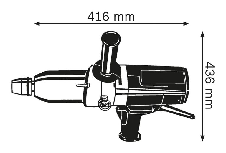 Impact wrench dimensions.