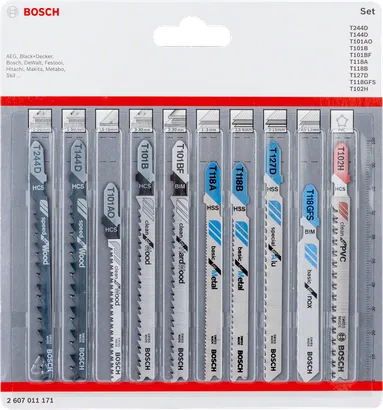 Bosch jigsaw blade set 10 pcs.