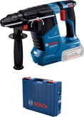 Bosch GBH 187-LI cordless rotary hammer drill with case.