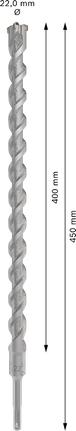 Bosch PRO SDS plus-5X Hammer Drill Bit 22x400x450 mm.
