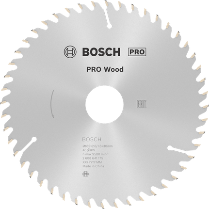 Bosch PRO Wood circular saw blade 165 mm 48 teeth.