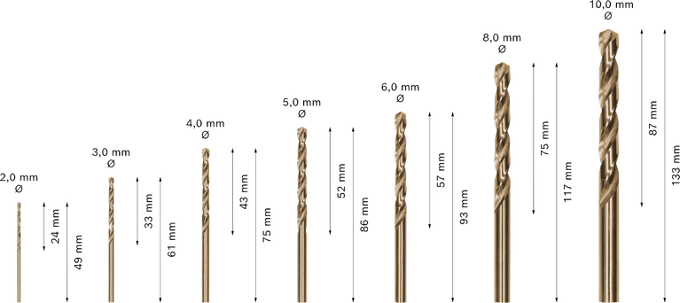 Bosch PRO Metal HSS-G twist drill bit set, 7 sizes.