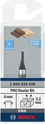 Bosch PRO router straight bit 3.2 mm.