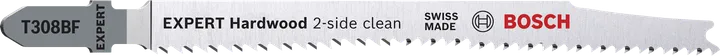 Bosch EXPERT Hardwood 2-side clean jigsaw blade.