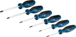 Bosch screwdriver set TX 6 pcs with multi-component handles.