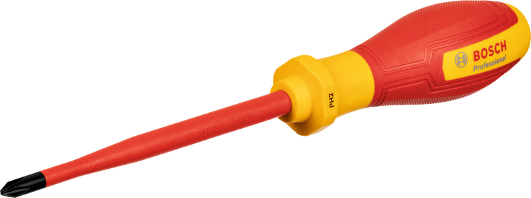 Bosch VDE PH2x125 insulated screwdriver for electrical work.