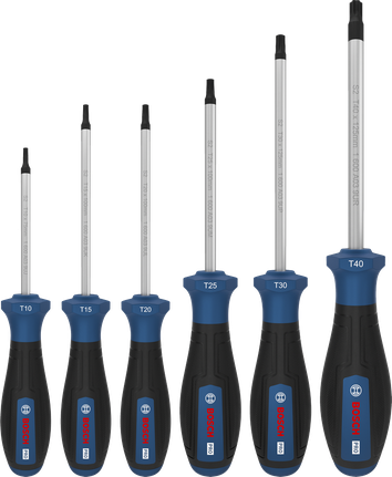 Bosch PRO Screwdriver Set TX 6 pcs with S2 shafts.