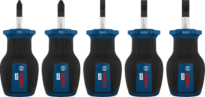 PRO Stubby Screwdriver PZ/SL Set , 5 pcs