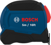 Bosch tape measure 5m 16ft with auto-lock feature.