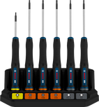 Bosch PRO Precision Screwdriver Set TX/TH/H, 6 pcs with color-coded handles.