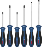 Bosch screwdriver set PH/PZ/SL, chrome vanadium shafts.