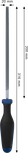 Bosch square file 200 mm with ergonomic handle.