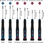Bosch PRO Precision Screwdriver Set PH/SL, 6 pcs with color-coded anti-roll handles.