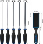 Bosch file set 5 pcs with PRO file brush and multi-component handles.