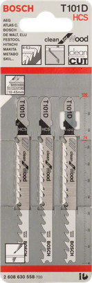 Полотно для лобзика Bosch T 101 D 4–50 мм по дереву.