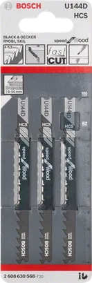 Набір з 3 полотен для лобзика Bosch U 144 D.