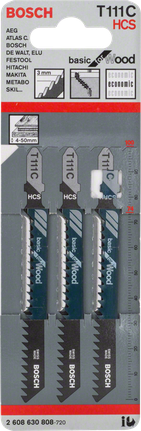 Набір з 3 полотен для лобзика Bosch T 111 C.