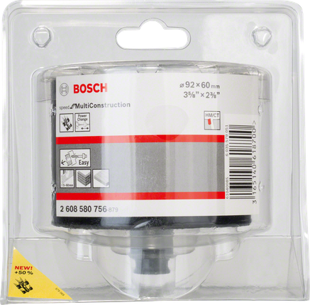 Кільцеріз Bosch MultiConstruction 92 x 60 мм для легкого різання матеріалу.