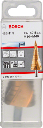 Ступінчасте свердло Bosch HSS-TiN 6–40,5 мм.